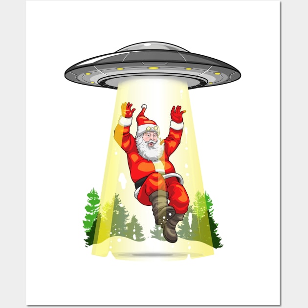 Santa's Alien Lift-Off! Wall Art by GoshWow 